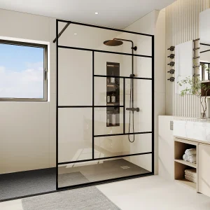 Douchewand inloopdouche SEFANA – 140×200 – zwart – Koop nu eenvoudig online