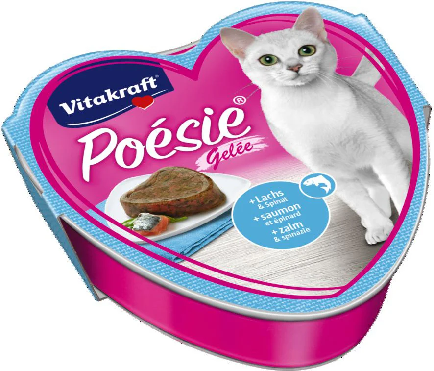 Vitakraft natvoer Poésie adult zalm en spinazie in gelei 85 g