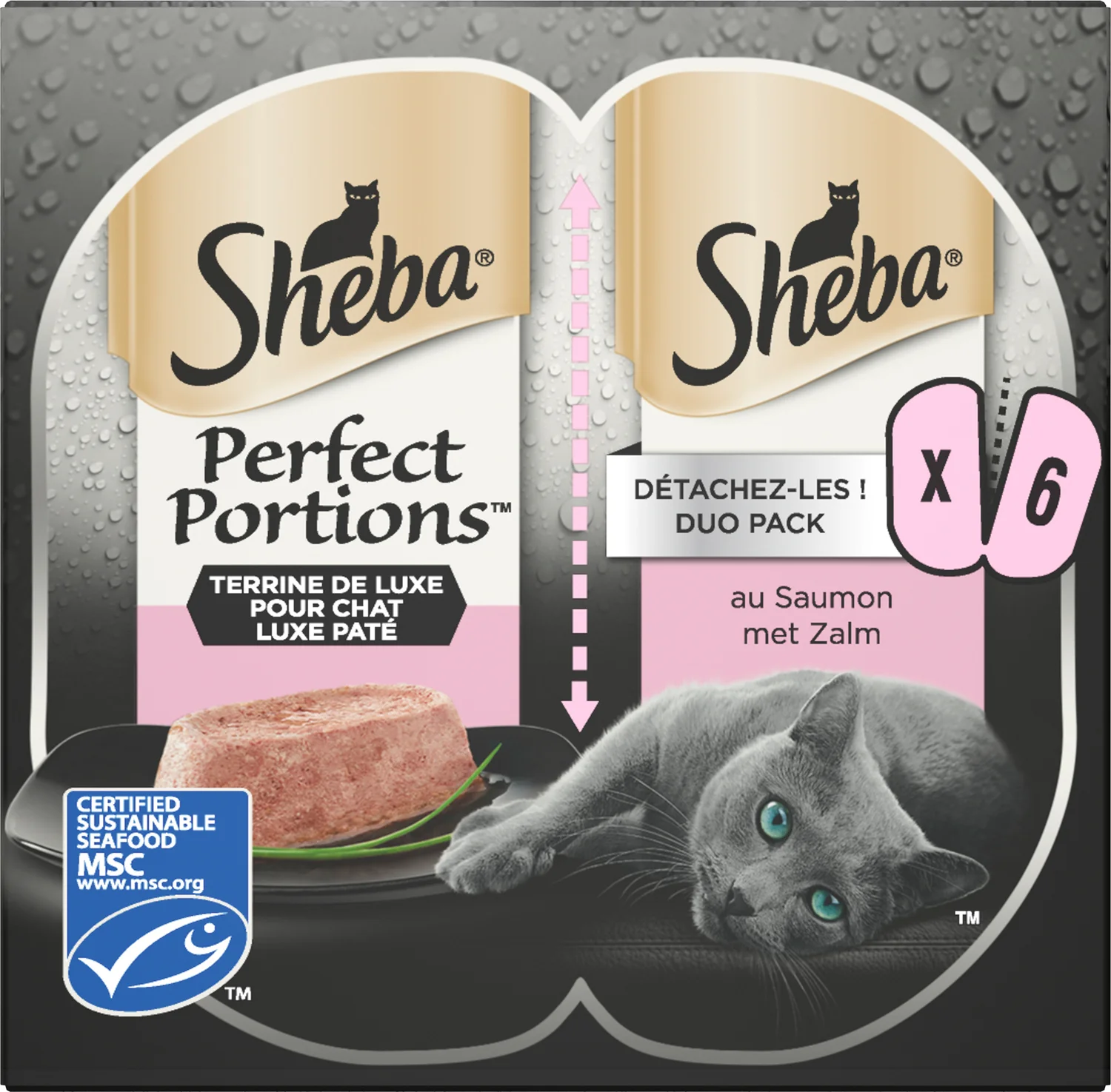 Sheba natvoer Perfect Portions zalm 37,5 g 6 stuks