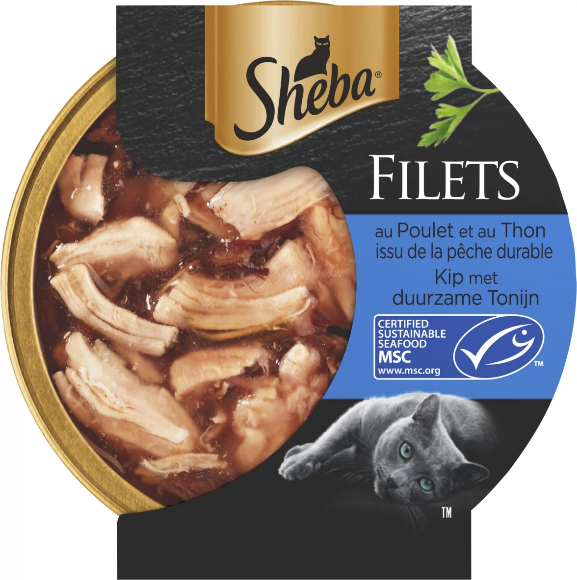 Sheba natvoer Filets adult kip met tonijn in saus 60 g