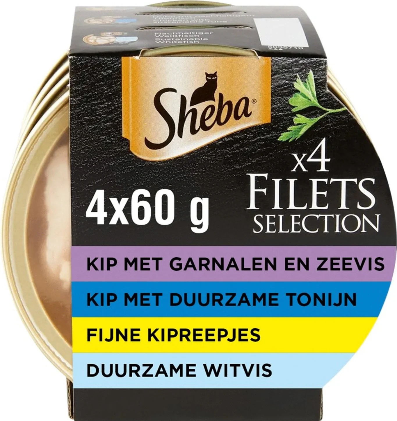 Sheba natvoer in saus kat Filets vis / gevogelte adult 60 g 4 stuks