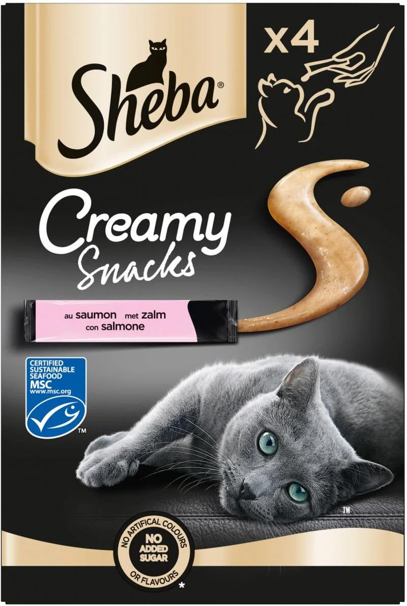 Sheba kattensnack Creamy Snacks zalm 12 g 4 stuks
