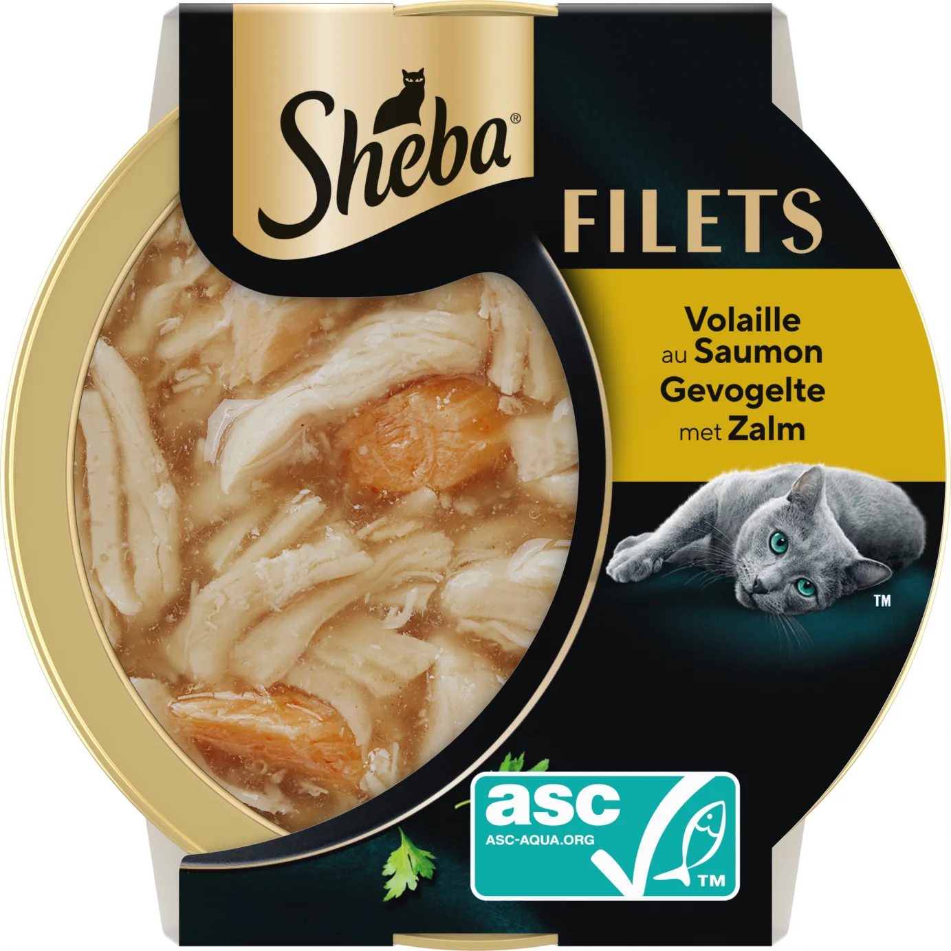 Sheba kattenvoer in saus Filets adult gevogelte met zalm 60 g
