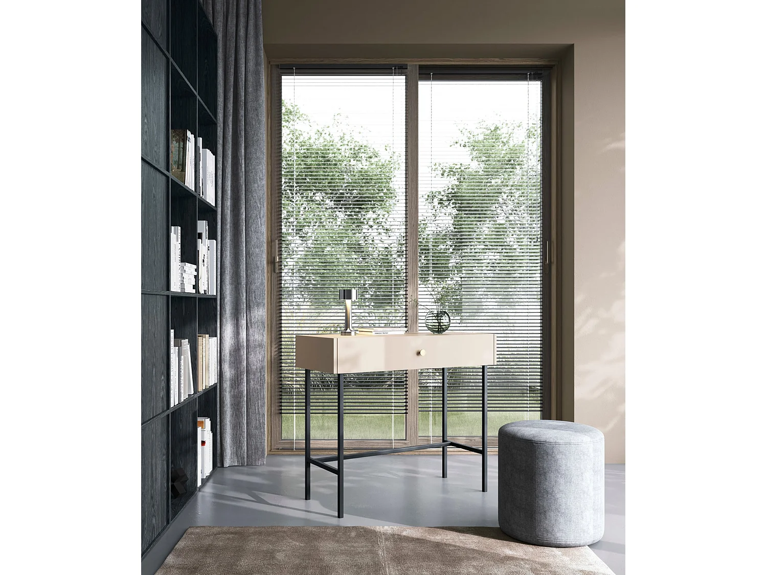 Kaptafel - met lade - 93 cm - greige - DIVENOS