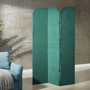 Kamerscherm van effen fluweel 120 x 180 cm VELVET – Groen Kamerscherm van effen fluweel 120 x 180 cm VELVET – Groen