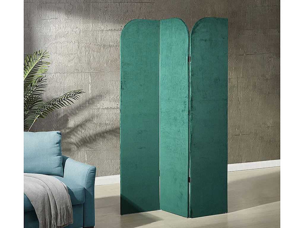 Kamerscherm van effen fluweel 120 x 180 cm VELVET - Groen
