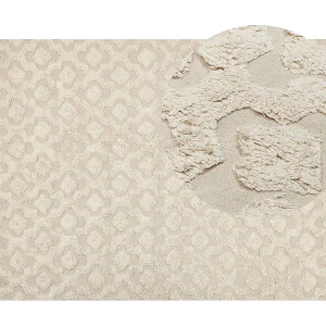 Katoenen Vloerkleed beige 160 x 230 cm AKSARAY
