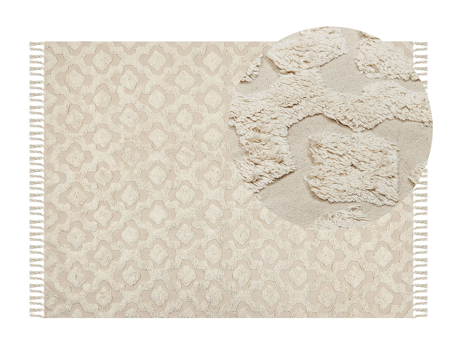 Katoenen Vloerkleed beige 160 x 230 cm AKSARAY