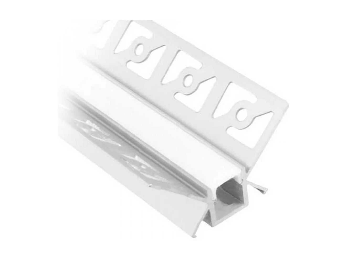 Kit profilé d'angle à niveler sur plaque de plâtre 2m avec revêtement satiné et 2 capuchons