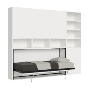 Horizontaal Kando eenpersoons opklapbed samenstelling E eiken wit Horizontaal Kando eenpersoons opklapbed samenstelling E eiken wit