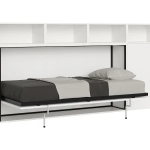 Horizontaal Kando eenpersoons opklapbed met matras samenstelling A eiken wit Horizontaal Kando eenpersoons opklapbed met matras samenstelling A eiken wit