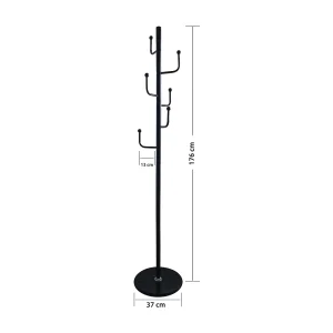 Kapstok Furnilux – Metaal Zwart 37×176 cm – Marmeren Voet Kapstok Furnilux – Metaal Zwart 37×176 cm – Marmeren Voet