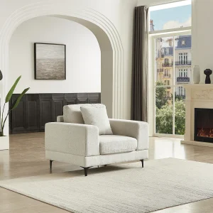 Fauteuil 1 plaats in beige textuurstof JAMOLO