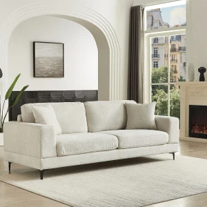 Zitbank 3 plaatsen in beige textuurstof JAMOLO