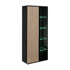 Hoog design vitrinekast uit de DEAN collectie – 2 deuren met geïntegreerde LED-verlichting Hoog design vitrinekast uit de DEAN collectie – 2 deuren met geïntegreerde LED-verlichting