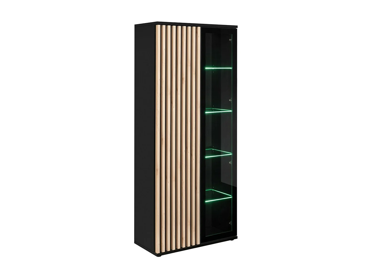 Hoog design vitrinekast uit de DEAN collectie – 2 deuren met geïntegreerde LED-verlichting