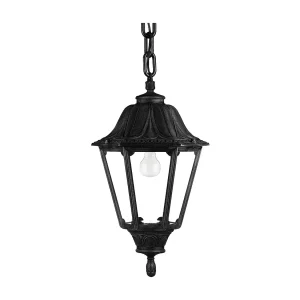 INDURA BIG 6 klassieke stijl plafondlamp – H 94 cm – E27 42W – hars – IP55 – zwart INDURA BIG 6 klassieke stijl plafondlamp – H 94 cm – E27 42W – hars – IP55 – zwart