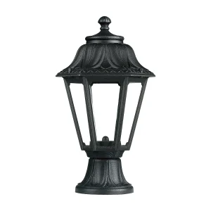 INDURA MINI 6 Außenleuchte im klassischen Stil – H. 39 cm – E27 42 W – Harz – IP55 – Schwarz INDURA MINI 6 Außenleuchte im klassischen Stil – H. 39 cm – E27 42 W – Harz – IP55 – Schwarz