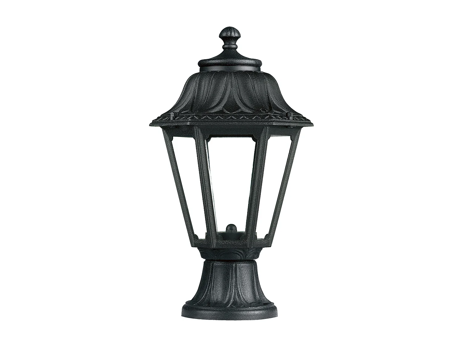 INDURA MINI 6 Außenleuchte im klassischen Stil – H. 39 cm – E27 42 W – Harz – IP55 – Schwarz