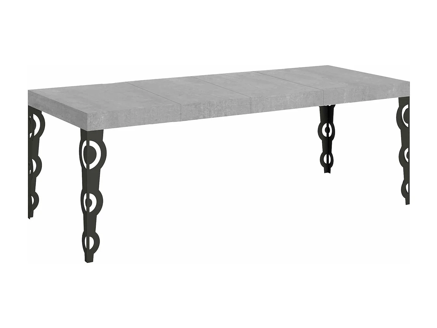 Karamay Premium uitschuifbare tafel 200/460x90 cm beton antraciet poten