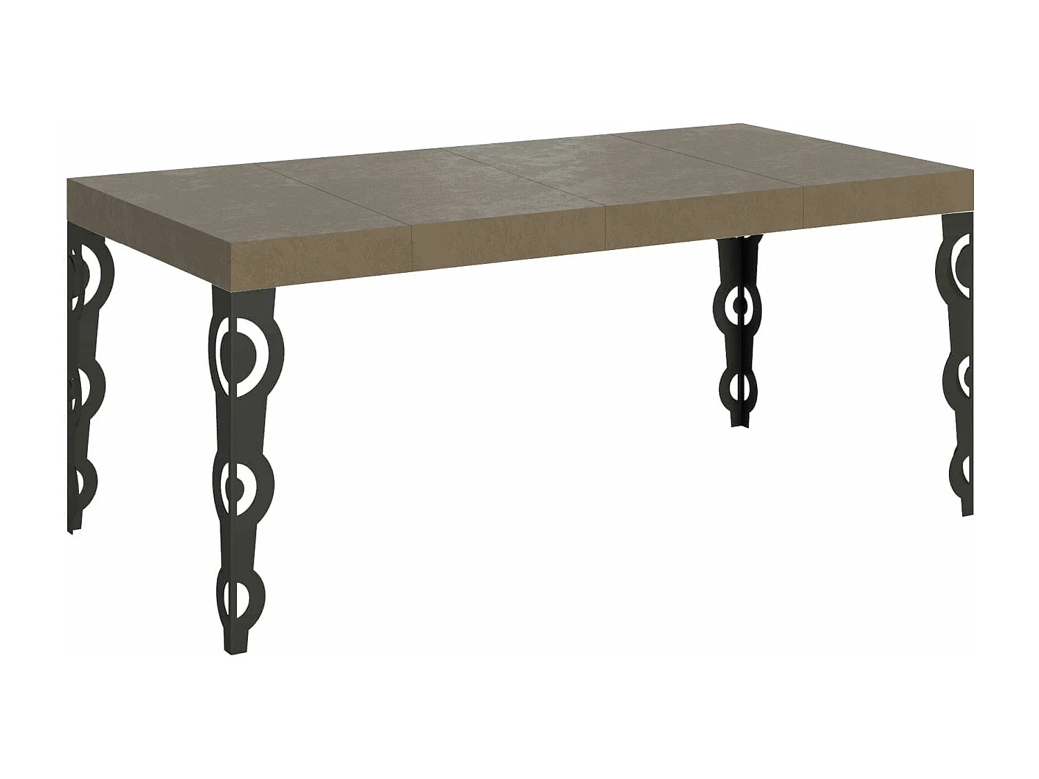 Karamay Premium 90/246x90 cm uitschuifbare tafel met duifgrijze en antraciete poten