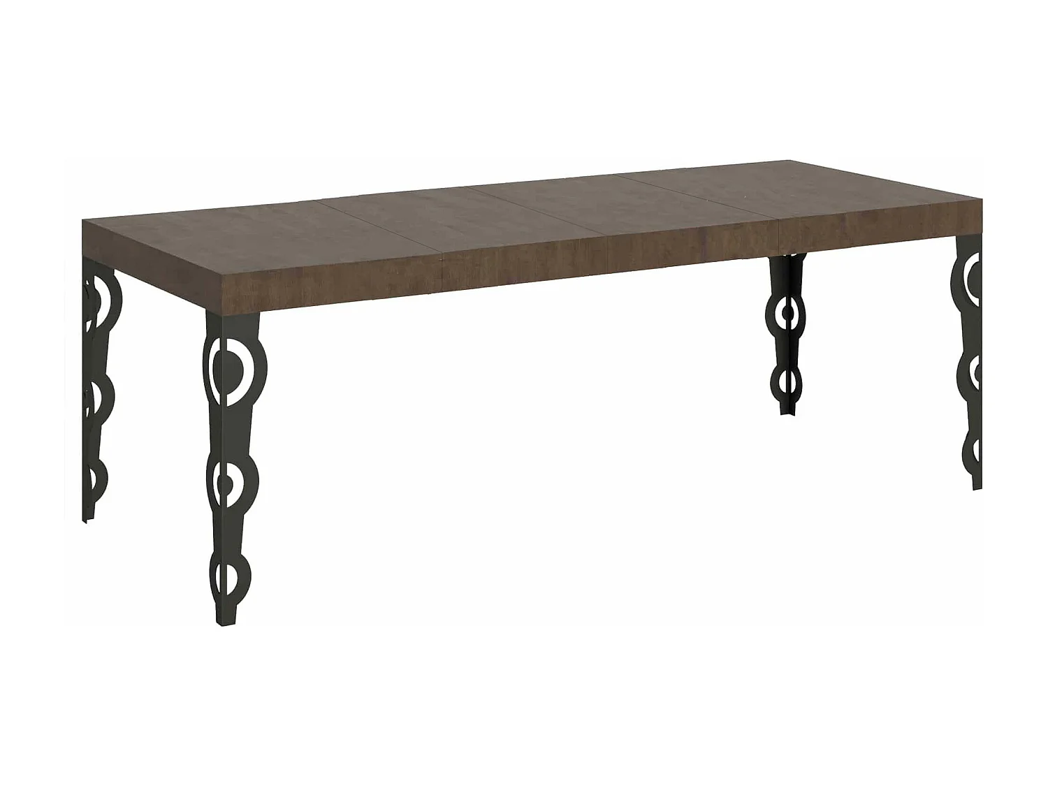 Karamay Premium uitschuifbare tafel 200/304x90 cm noten antraciet poten
