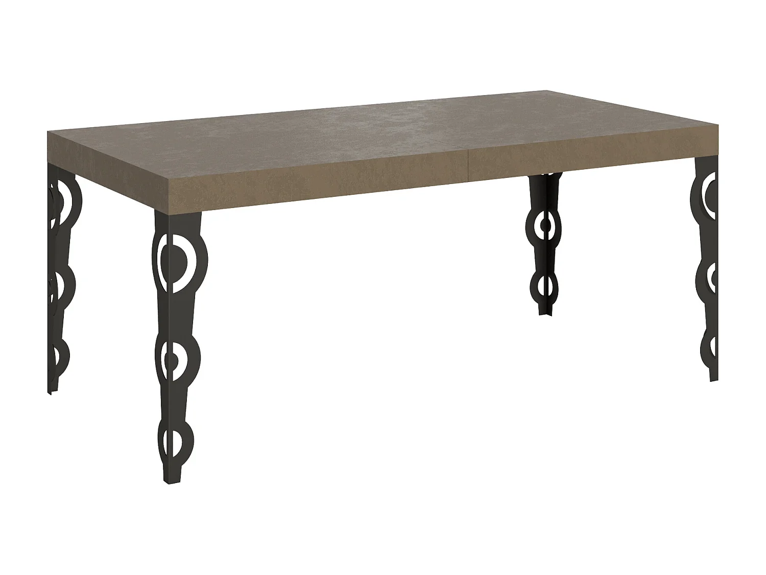 Karamay Premium 200/304x90 cm uitschuifbare tafel in duifgrijs met antraciet poten