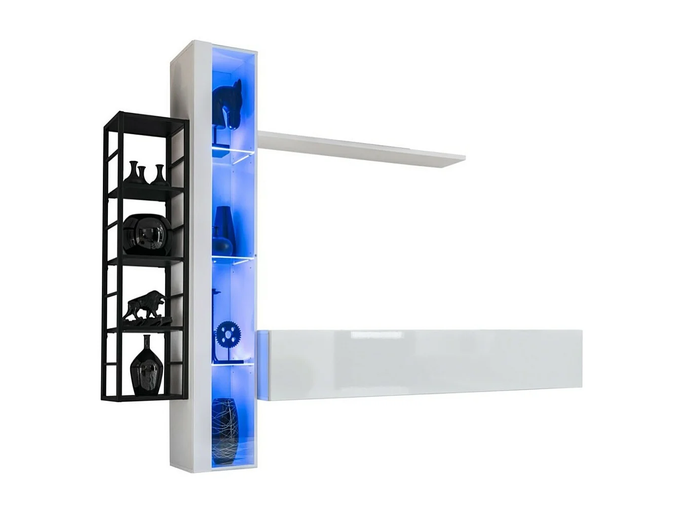 Industriële stijl woonkamer meubelset SWITCH M7. Kleur wit.