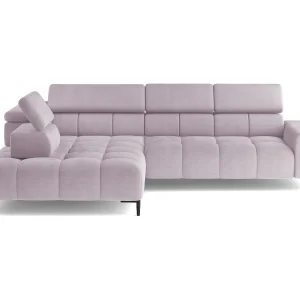 Hoeksalon PLAZA Stof SOLAR Hoekbank Inclusief Comfortabele Zachte Rugleuning Longchair Links Industrieel Stijl L-Vorm Links 300x99x216cm PULVERROZE
