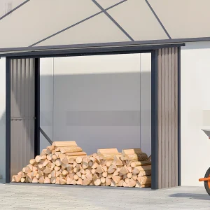 Houtstapelplaats van gegalvaniseerd staal 3,27 m3 4 stère L 242 x P 89 x H 190 cm WINWOOD Houtstapelplaats van gegalvaniseerd staal 3,27 m3 4 stère L 242 x P 89 x H 190 cm WINWOOD