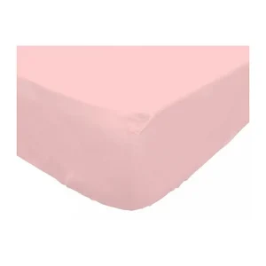 Hoeslaken Camille van perkal katoen 90×190 cm – Roze