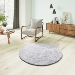 Hoogpolig tapijt – shaggy glad – wit – D.120 cm – ROMA Hoogpolig tapijt – shaggy glad – wit – D.120 cm – ROMA