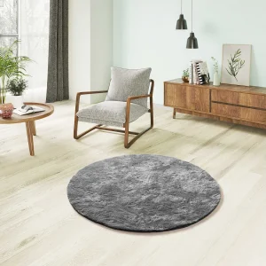 Hoogpolig tapijt – shaggy glad – antraciet – D.120 cm – ROMA Hoogpolig tapijt – shaggy glad – antraciet – D.120 cm – ROMA