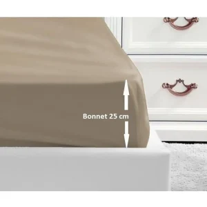 Hoeslaken 100% katoen 140x190x25 cm beige – OEKO-TEX gecertificeerd