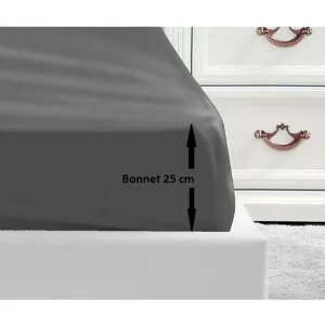 Hoeslaken 100% katoen 180x200x25 cm – Donkergrijs Hoeslaken 100% katoen 180x200x25 cm – Donkergrijs