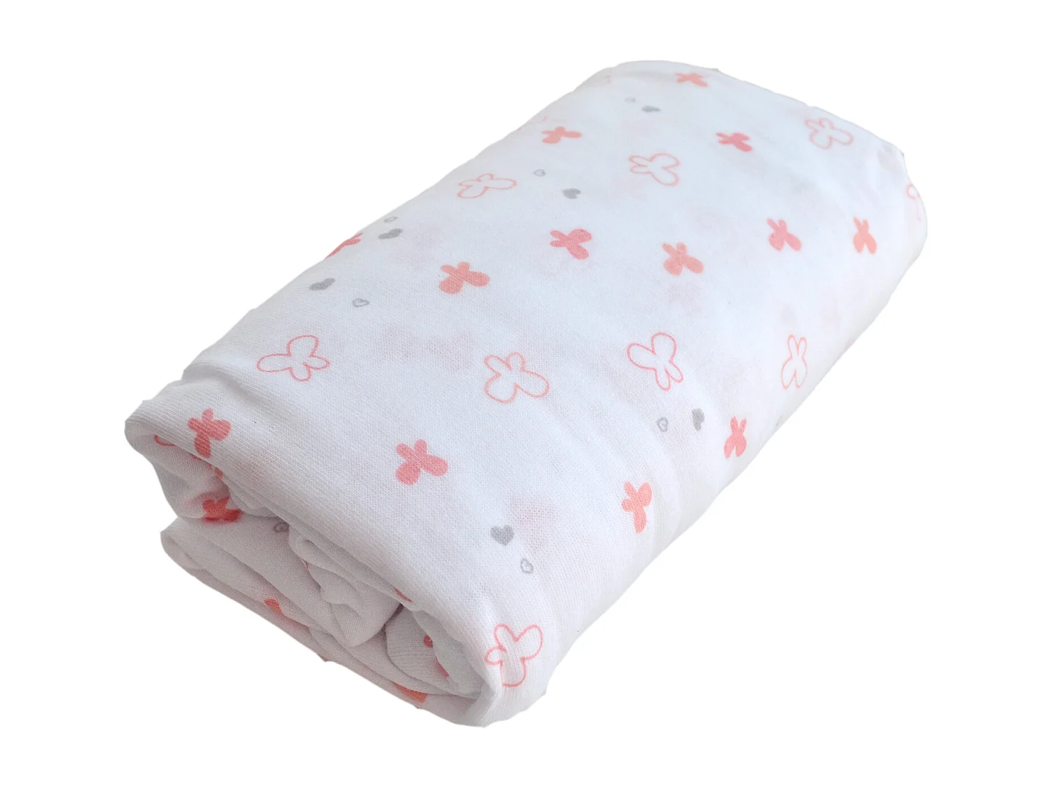 Hoeslaken met konijnenprint - Roze - 60 x 120 cm