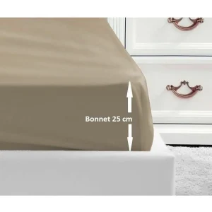 Hoeslaken 100% Katoen 160x200x25 cm Beige – OEKO-TEX Gecertificeerd