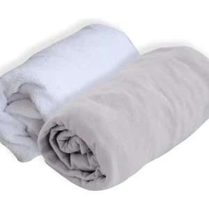 Hoeslaken + Matrasbeschermer – Gedesinfecteerd – Parelmoer – 60 x 120 cm