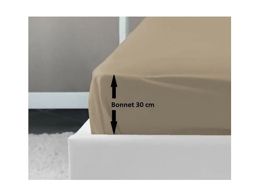 Hoeslaken 100% Katoen 140x190x30 cm Beige - OEKO-TEX Gecertificeerd