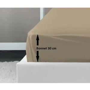 Hoeslaken 100% Katoen 160x200x30 cm Beige – Tweepersoonsbed