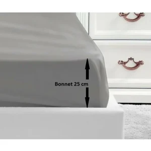Hoeslaken 100% Katoen 140x190x25 cm Lichtgrijs Lovely Home