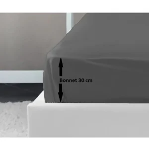 Hoeslaken 100% Katoen 160×200 cm Donkergrijs – OEKO-TEX Gecertificeerd