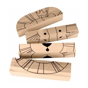 Houten leeuwen stemmingspuzzel
