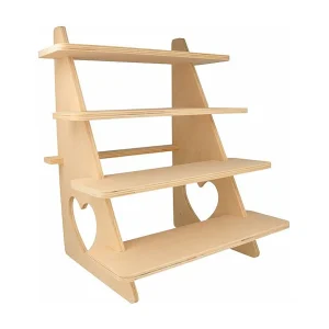 Houten displaystandaard met 4 planken 38 x 32 x 26 cm