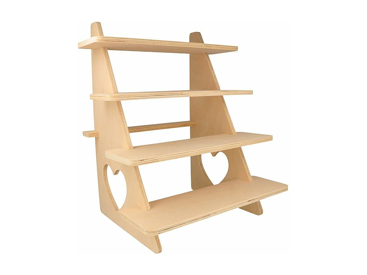 Houten displaystandaard met 4 planken 38 x 32 x 26 cm