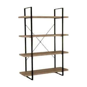 Industriële boekenkast SHELVES – 4 niveaus – Hout en metaal – Trendy loft design Industriële boekenkast SHELVES – 4 niveaus – Hout en metaal – Trendy loft design