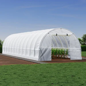Tunnelkas met structuur van staal 36 m² – L300 x B1200 x H200 cm – Wit – IPOMEA Tunnelkas met structuur van staal 36 m² – L300 x B1200 x H200 cm – Wit – IPOMEA