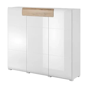 Jules Wit en Hout 3-deurs 1-lade dressoir Jules Wit en Hout 3-deurs 1-lade dressoir
