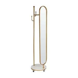 Kapstok met spiegel LORENA 172 cm Metaal Goud Kapstok met spiegel LORENA 172 cm Metaal Goud
