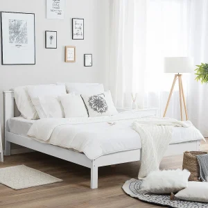 Bed Dennenhout TANNAY 160 x 200 cm Wit Bed Dennenhout TANNAY 160 x 200 cm Wit